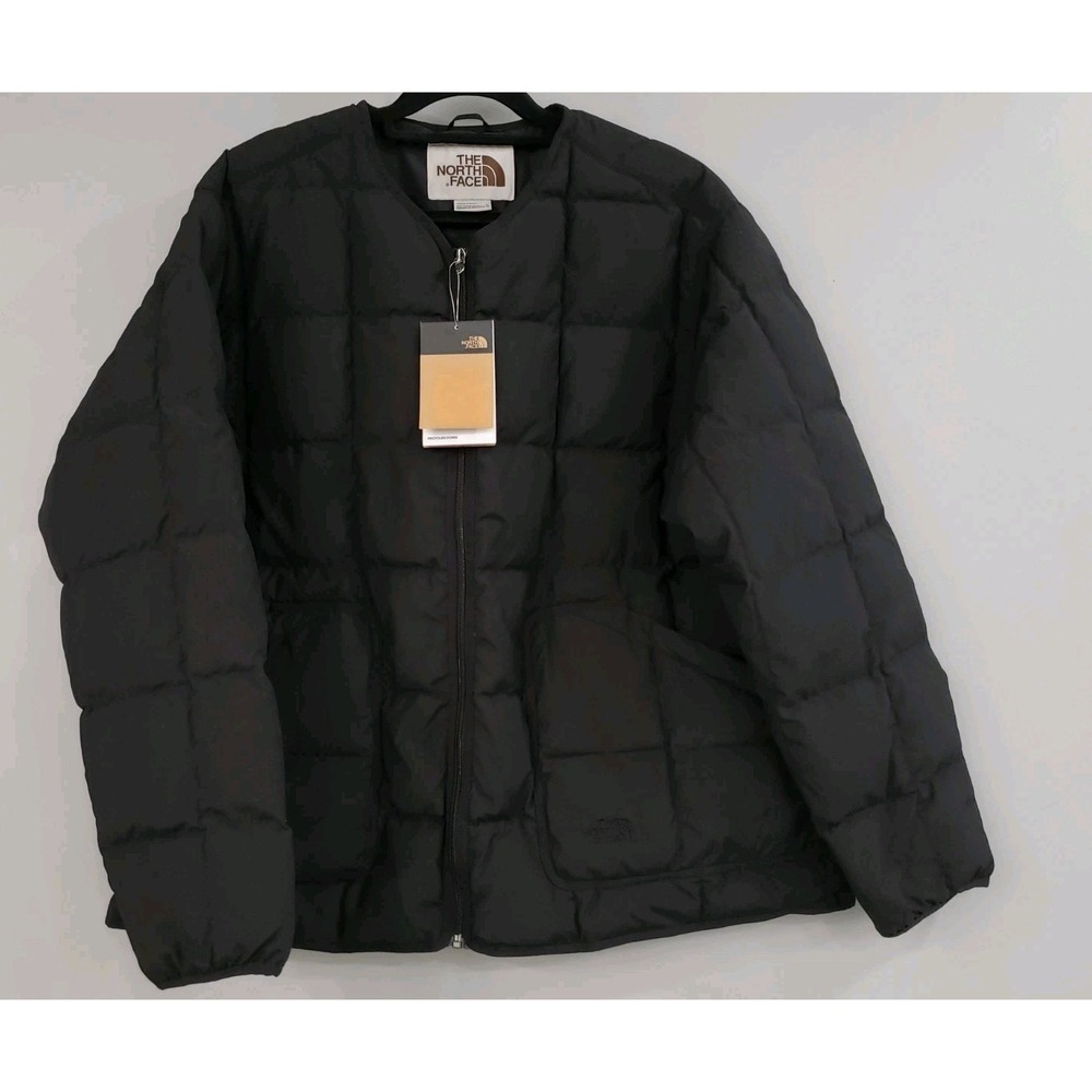 NEW BLACK The North Face M66 Round Neck Zipper‎ Loose Long Sleeve Down Jacket